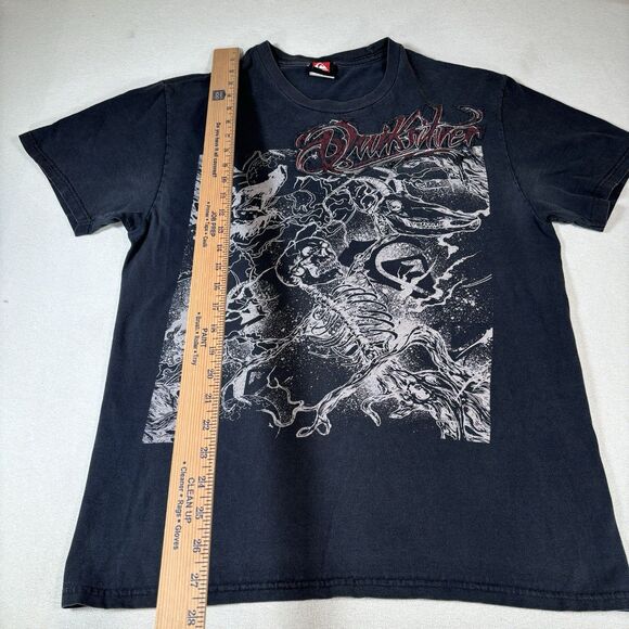 Quicksilver T Shirt Men’s M Vintage Y2K skater Cyber Punk Skull Skeleton Graphic - Picture 9 of 9